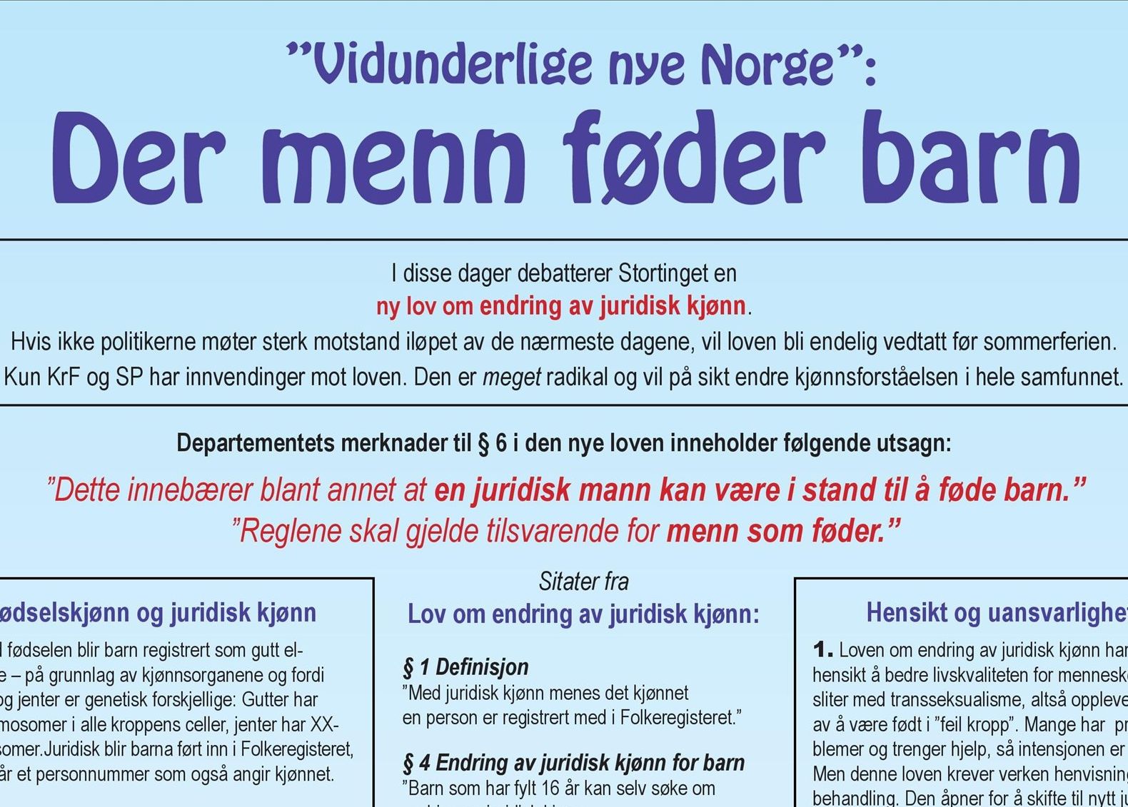 2. juni:  Der menn føder barn ...